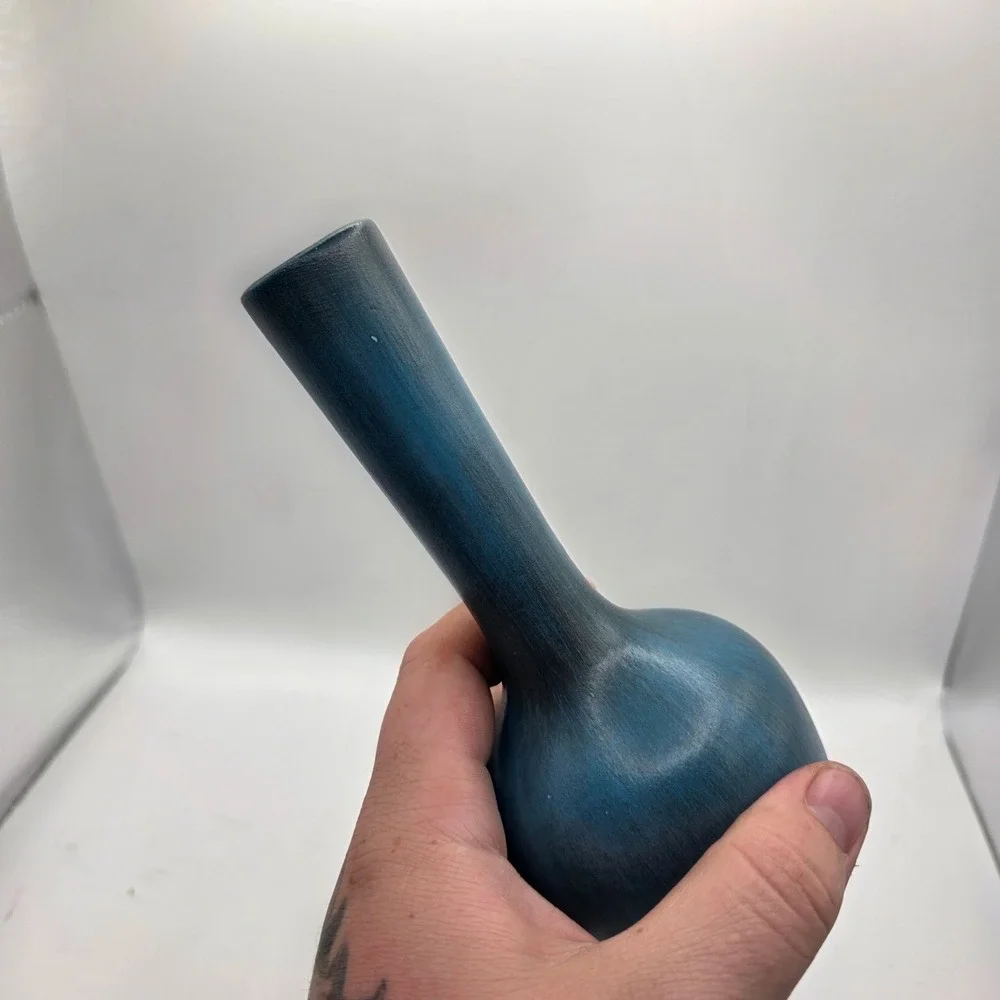 Vintage Royal Haeger Blue Teal Long Neck Vase MCM Mid Century Art Pottery USA